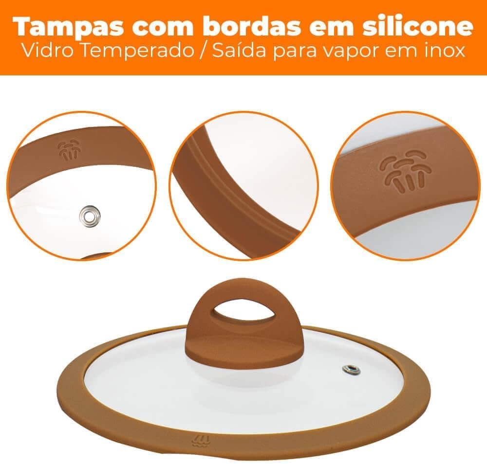 Jogo de Panelas de Indução Antiaderente Cerâmica Viena Preto... - Image 2