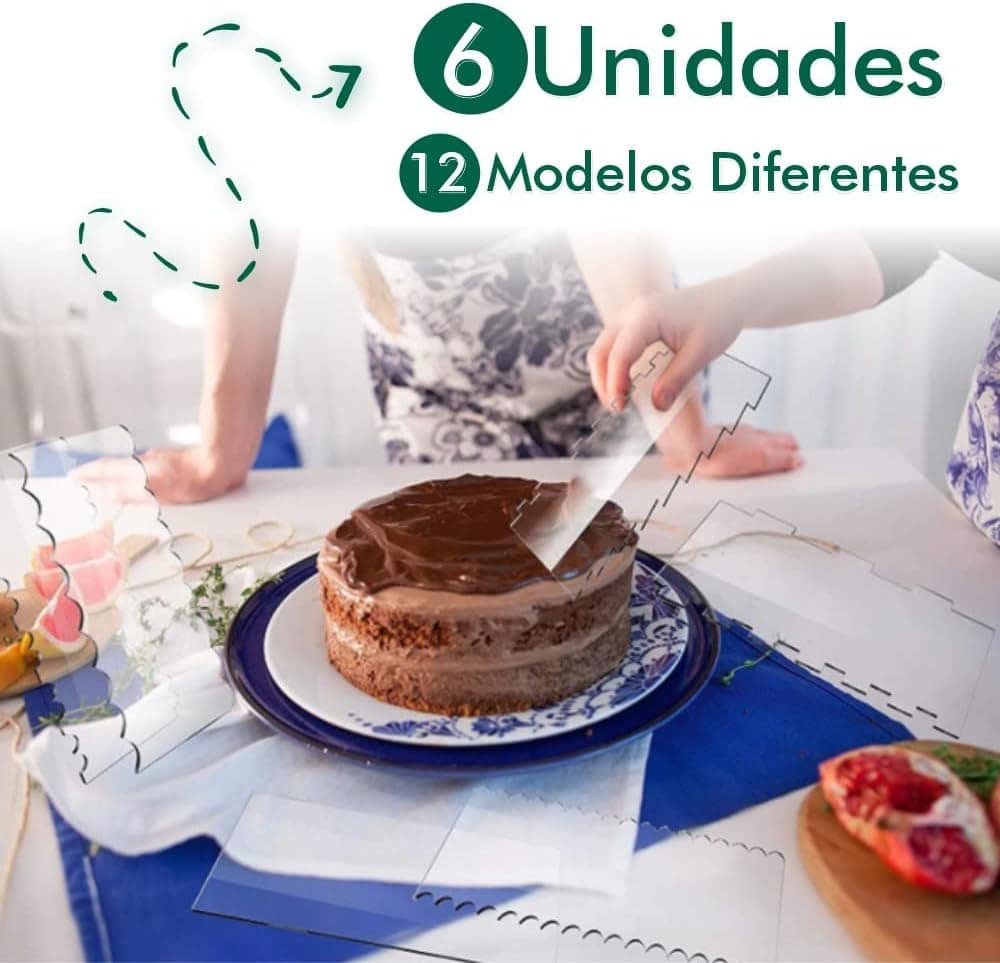 Kit Espátulas Acrílico Para Bolo 6 Unidades Com 12 Modelos - Image 2