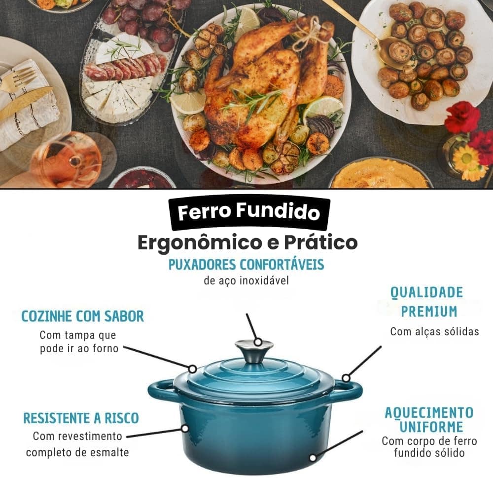 Conjunto de Panelas Holândesa Ferro Fundido Esmaltado, 4 Peç... - Image 5