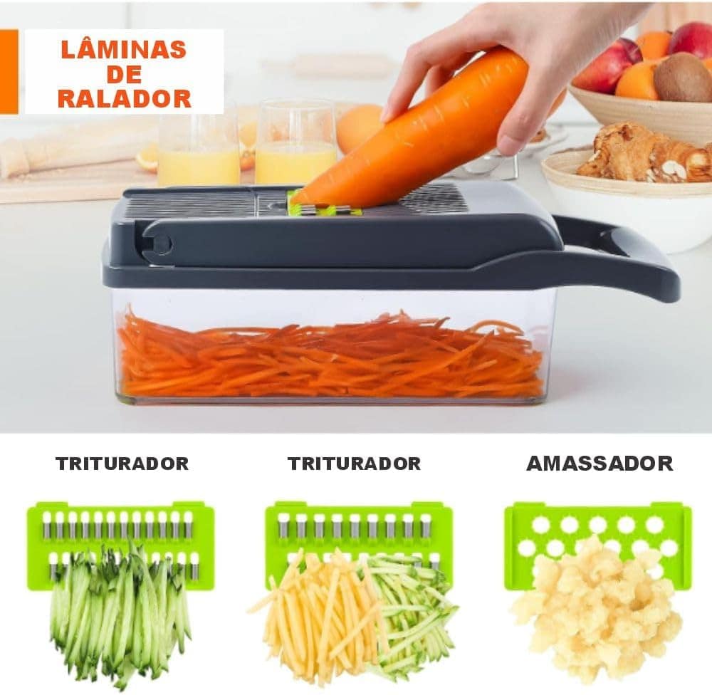Cortador de Alimentos Multifuncional 14 em 1, Fatiador e Ral... - Image 3