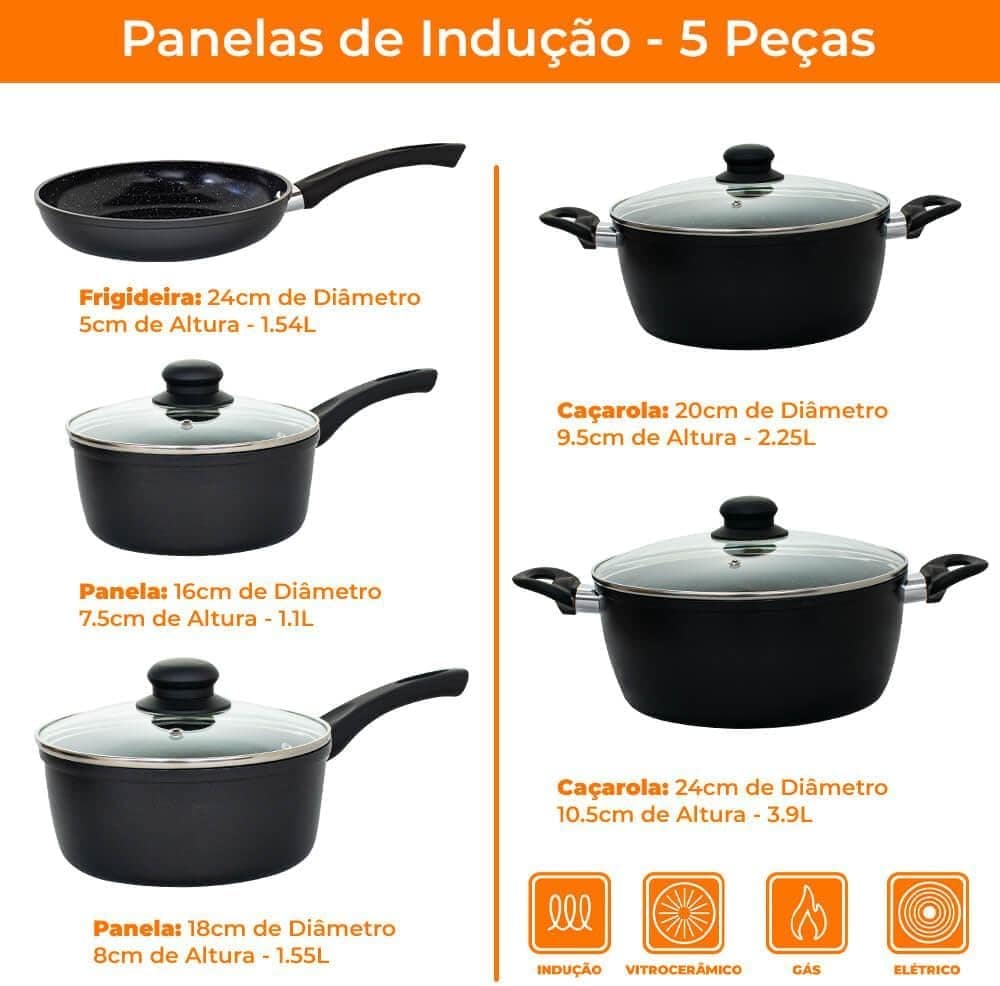 Jogo de Panelas de Indução Antiaderente Cerâmica Incanto Pre... - Image 7