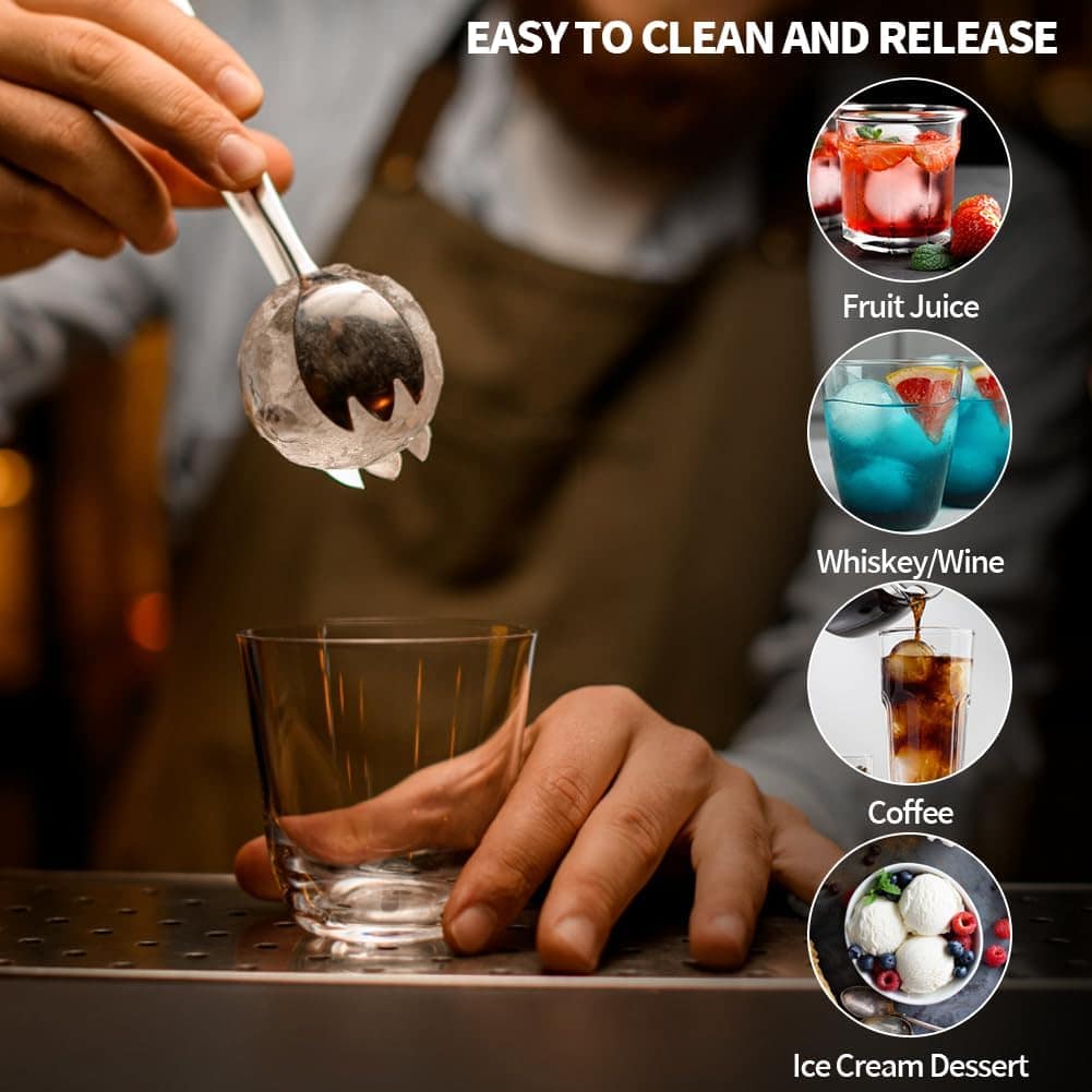 Molde grande para fazer bolas de gelo para uísque – Conjunto... - Image 7