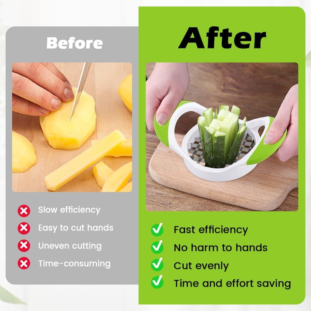 Cortador de batatas fritas, cortador de legumes multiuso de ... - Image 4