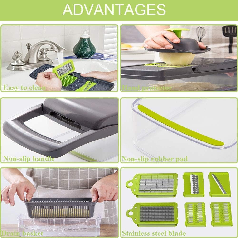 Fatiador de vegetais Mandoline 13 em 1, fatiador de legumes,... - Image 5