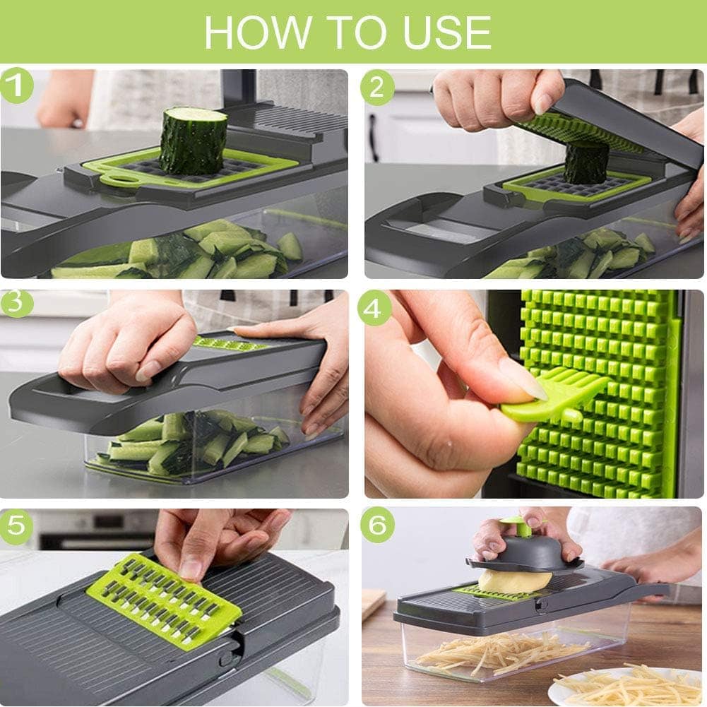 Fatiador de vegetais Mandoline 13 em 1, fatiador de legumes,... - Image 6