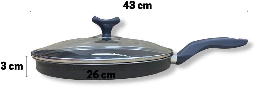 Frigideira Gourmet 4 Ovos 26cm Antiaderente Preta com Tampa ... - Image 2