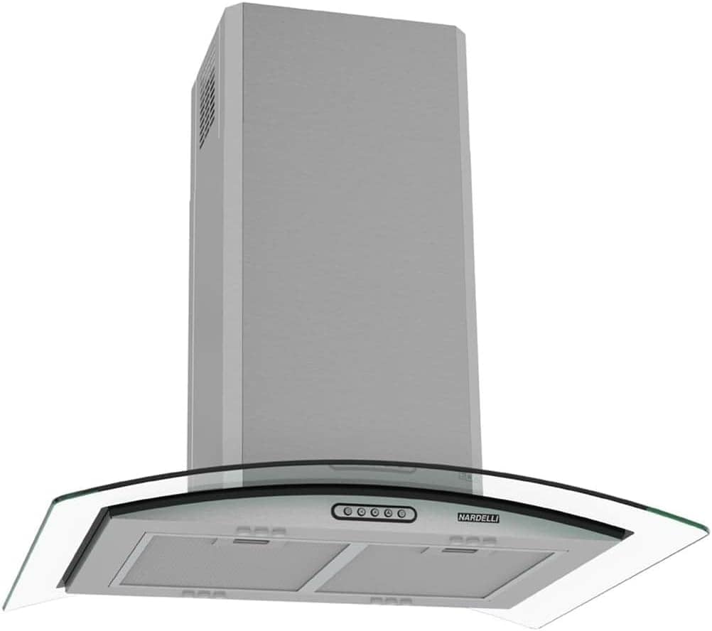Coifa Exaustor Ilha Vidro Curvo 75cm Inox Nardelli 4 a 6 Boc...