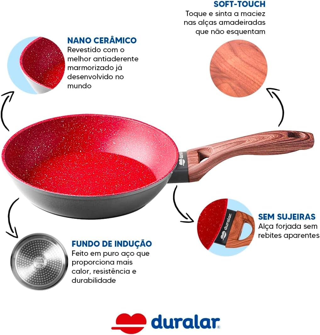 Frigideira com Tampa Cerâmica Antiaderente Indução N22 Dural... - Image 2