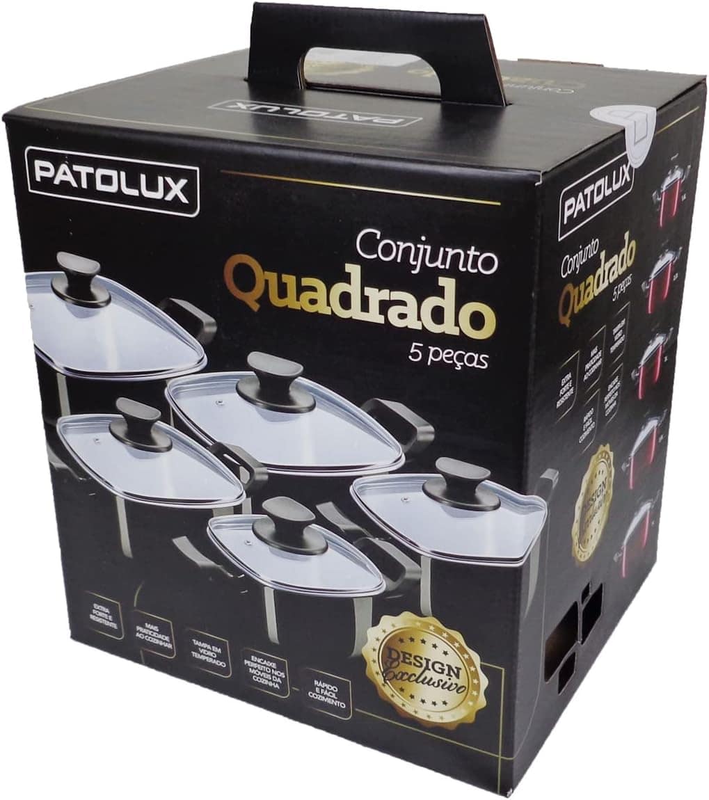 Conjunto de Panelas Quadrada Caçarola 5 Peças Antiaderente V... - Image 5