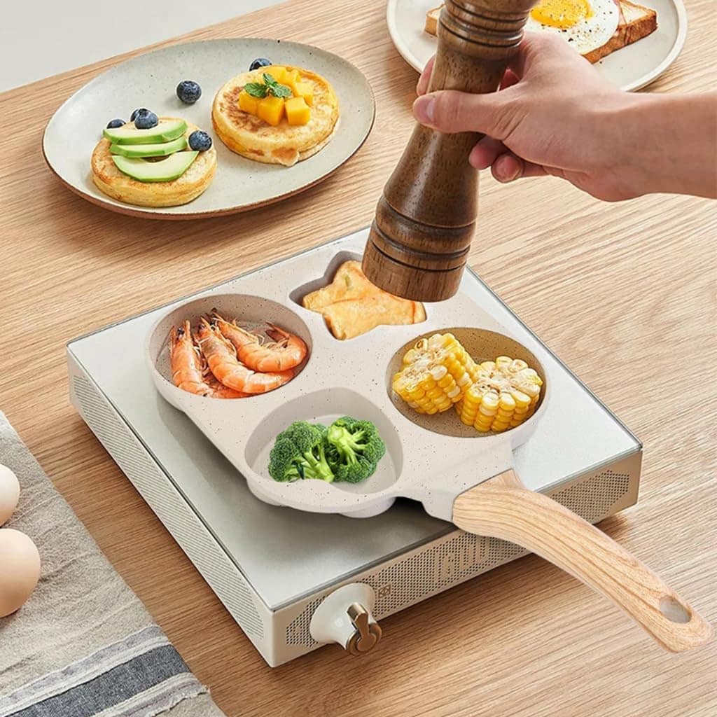 Frigideira Multiuso Antiaderente 4 em 1 Bocas Fritar Ovo Lan... - Image 6