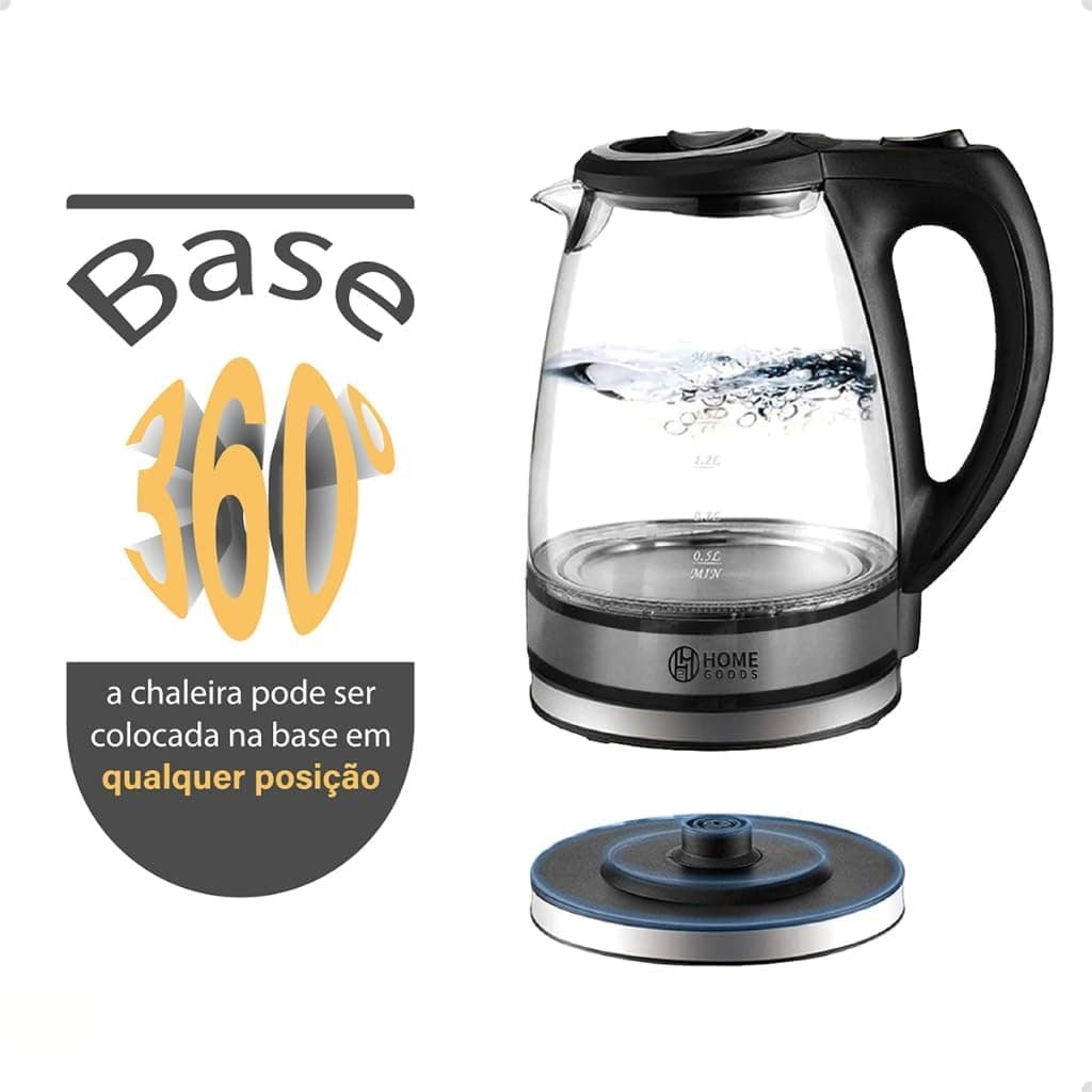 Chaleira Elétrica Auto Desligamento De Vidro 2 Litros 110V O... - Image 5