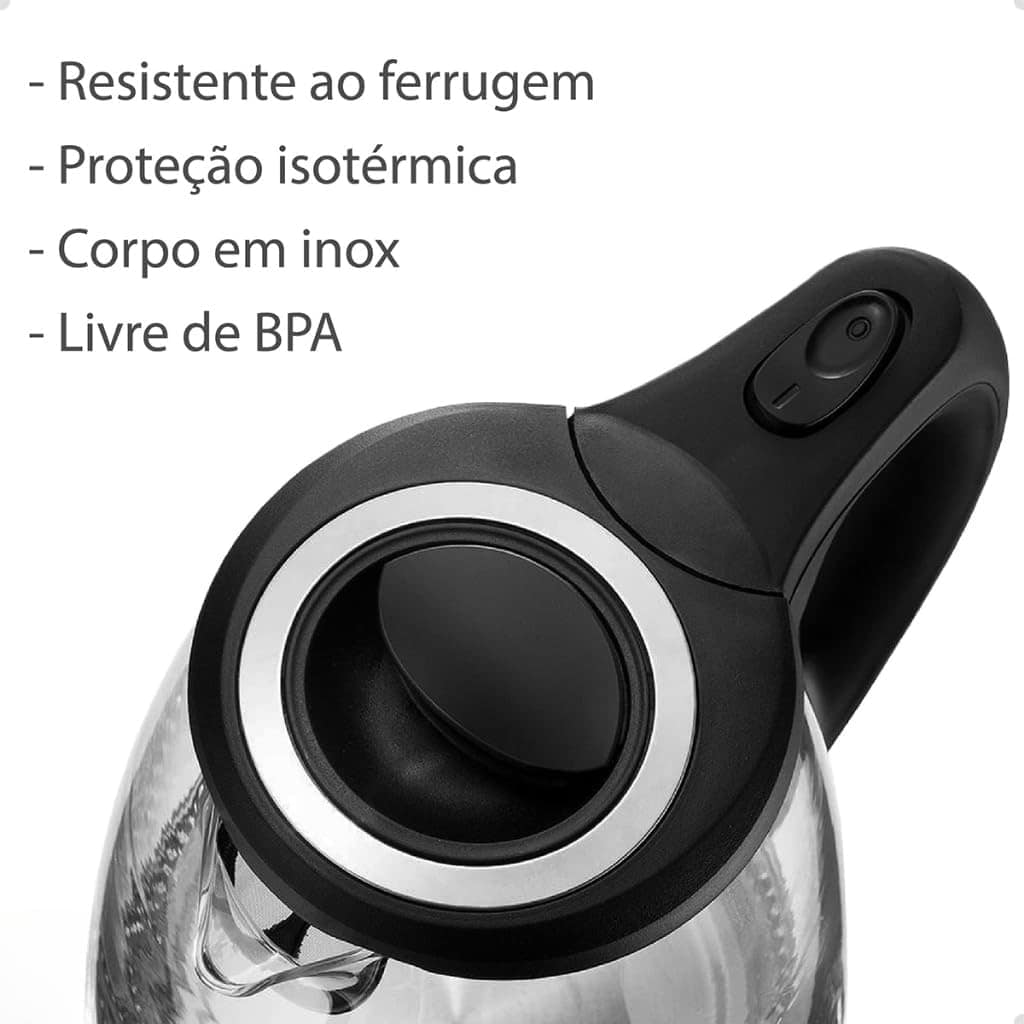 Chaleira Elétrica Auto Desligamento De Vidro 2 Litros 110V O... - Image 6