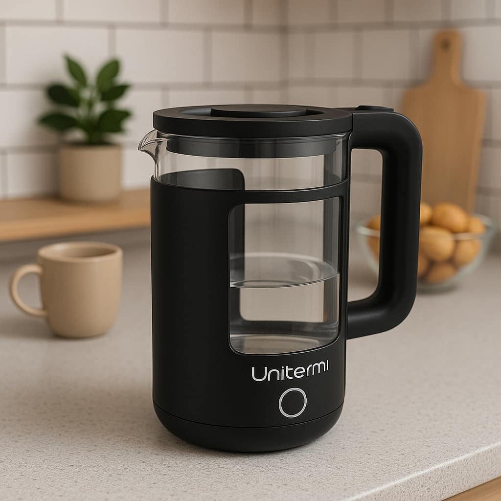 Chaleira Elétrica Inox e Vidro 1,5L 110V Unitermi (PRETA) - Image 3