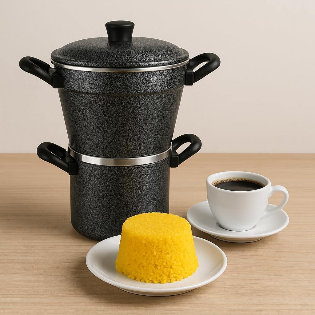 Cuscuzeiro Nordestino Duplo N16 com Tampa Leiteira e Caneco ... - Image 4