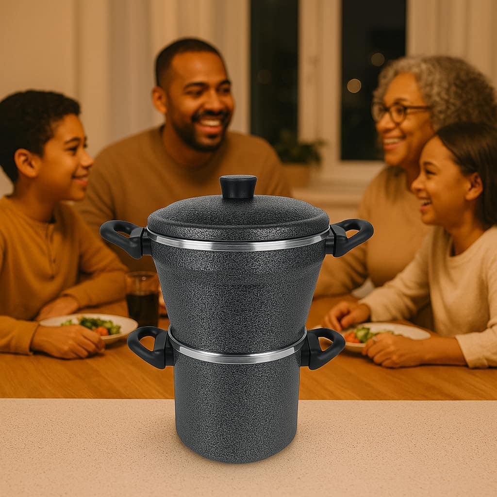 Cuscuzeiro Nordestino Duplo N16 com Tampa Leiteira e Caneco ... - Image 2