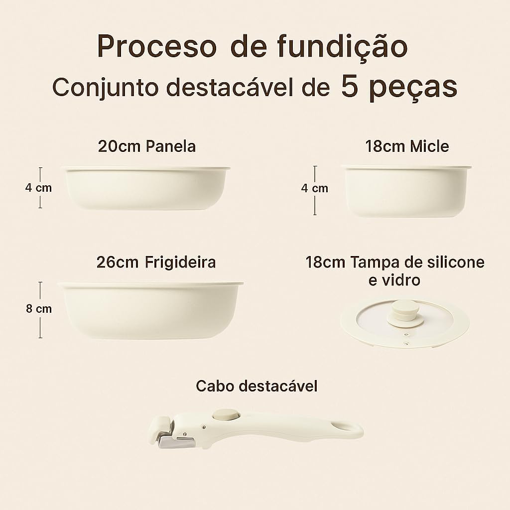 Conjunto de Panelas Antiaderentes com Cabo Removível. Vai do... - Image 2