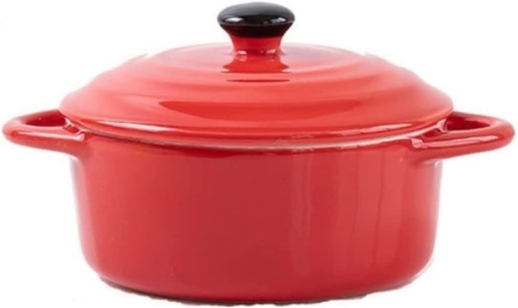 Mini Caçarola Gourmet Redonda Em Porcelana Vermelha 500ml - Image 4