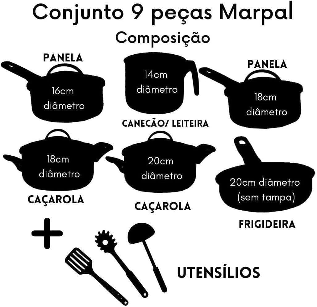 Conjunto de Panelas Antiaderente 9 Peças Amarelo com Tampa d... - Image 2