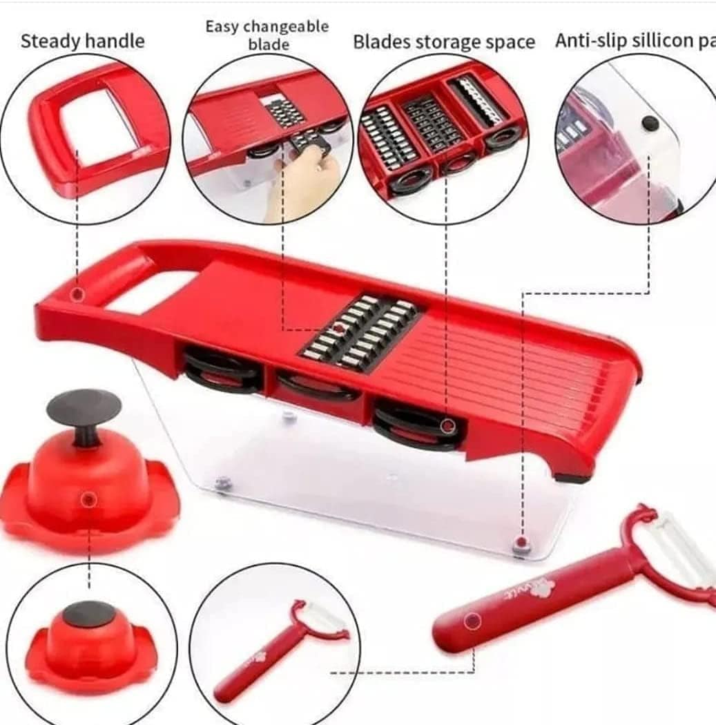 Ralador Fatiador Legumes Mandoline Slicer Multifuncional Aço...