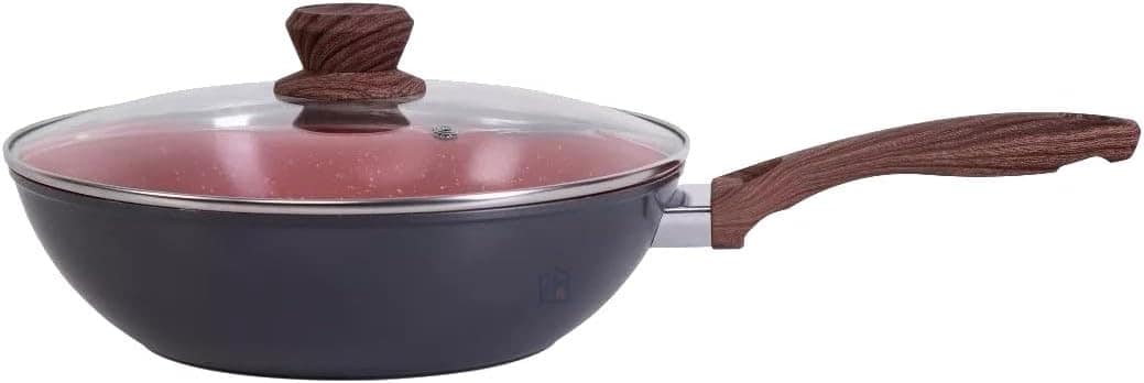Frigideira Wok Nanocerâmica Antiaderente com Tampa 28cm 3,5L