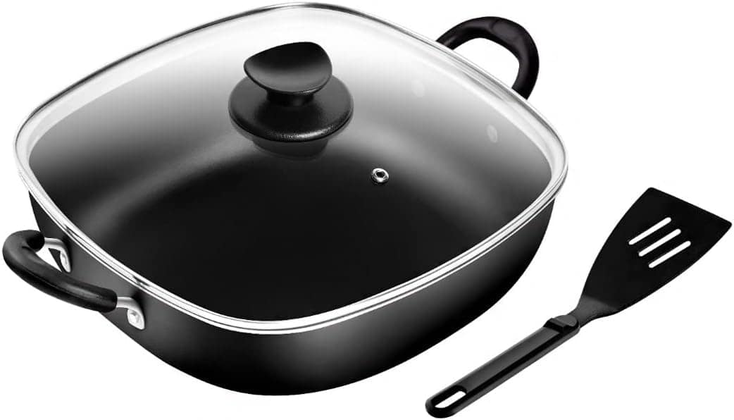 Frigideira Wok Quadrada 2 Alças N°29 Antiaderente Preto Pato... - Image 3