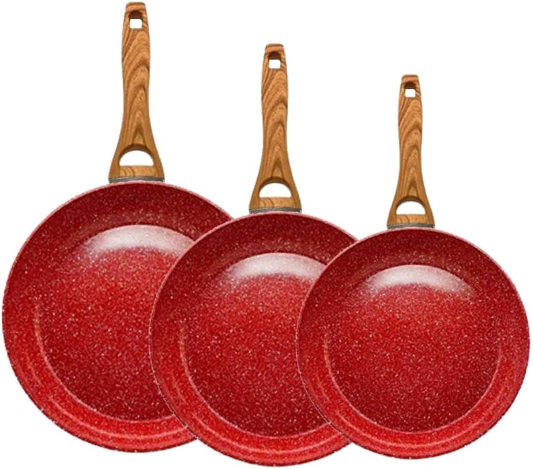 Kit Frigideira Nano Cerâmica Marmorizada Sem Óleo 20 22 24cm