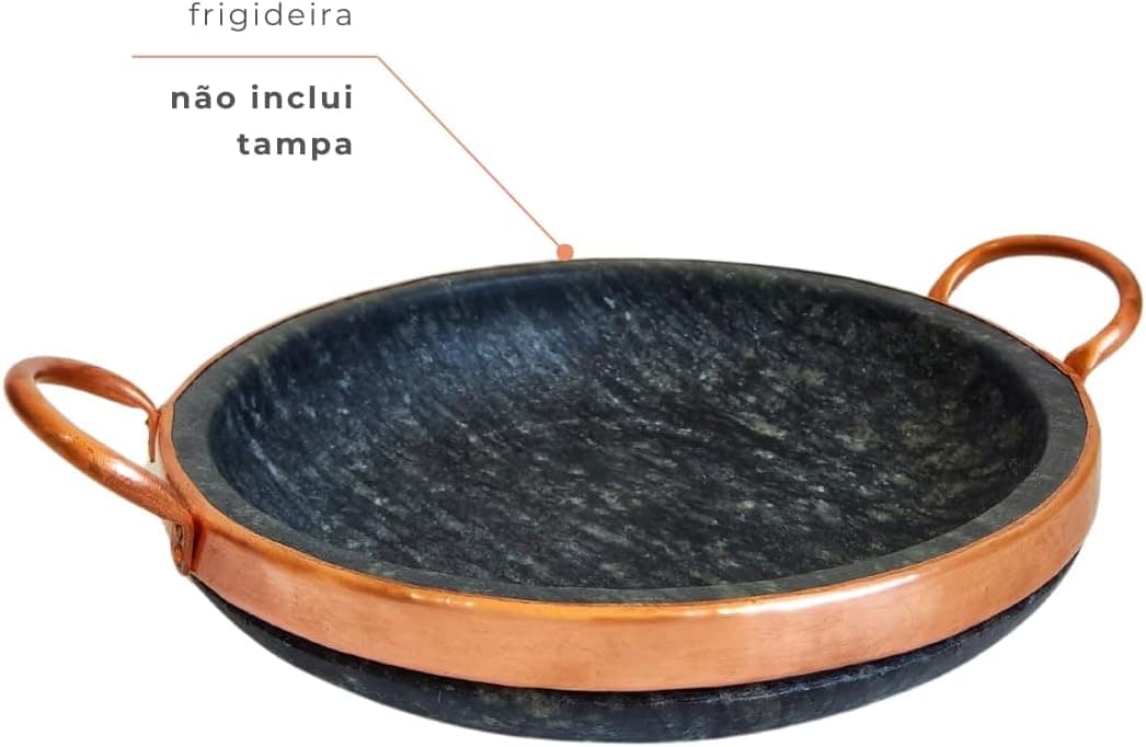 Frigideira Fritadeira Pedra Sabão 22 cm Sem Tampa Alça Cobre... - Image 2