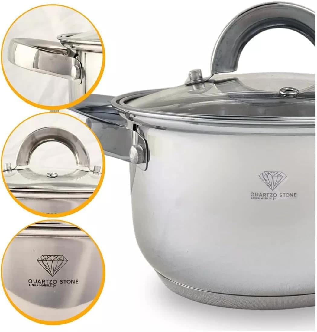 Jogo De Panelas Alemãs 19 Peças Aço Cirurgico Inox - Image 4