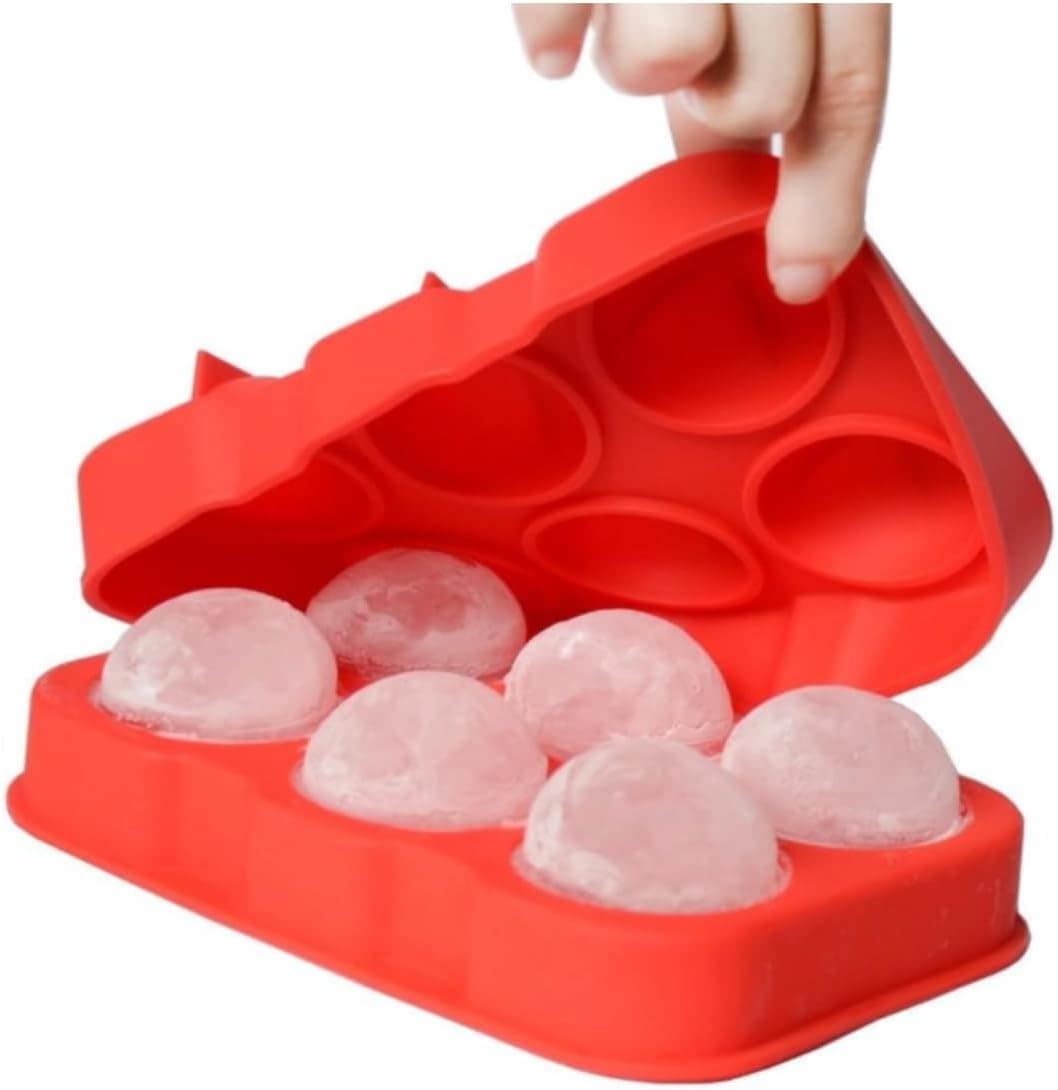 Forma para Gelo Em Silicone Formato de Esfera Cor Vermelha - Image 4
