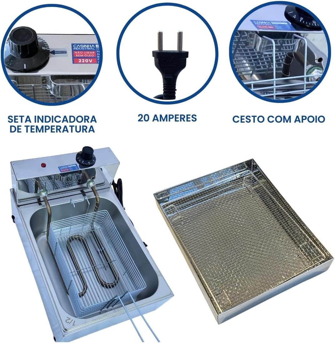 Fritadeira Industrial Elétrica Cuba 5l Com Escorredor M(110) | É bom mesmo? Descubra antes de comprar - Image 2