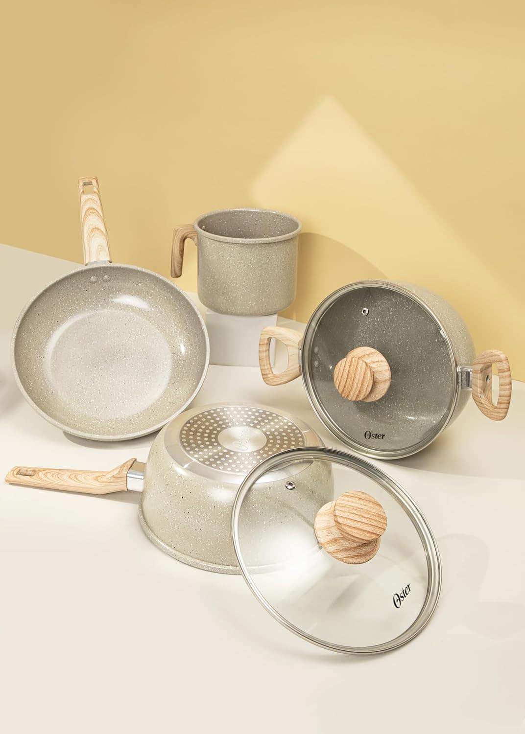 OSTER Conjunto de Panelas Antiaderentes 4 Peças Marble Editi... - Image 2