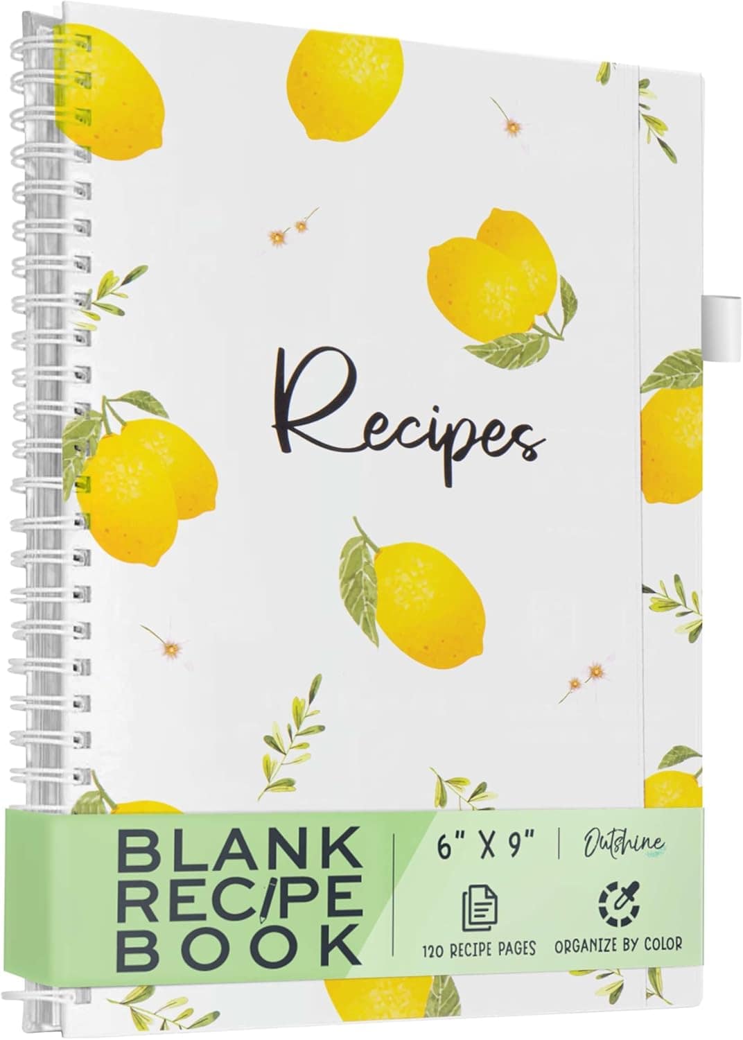 OUTSHINE Fichário de receitas de capa dura de 6 x 9 limões, ...