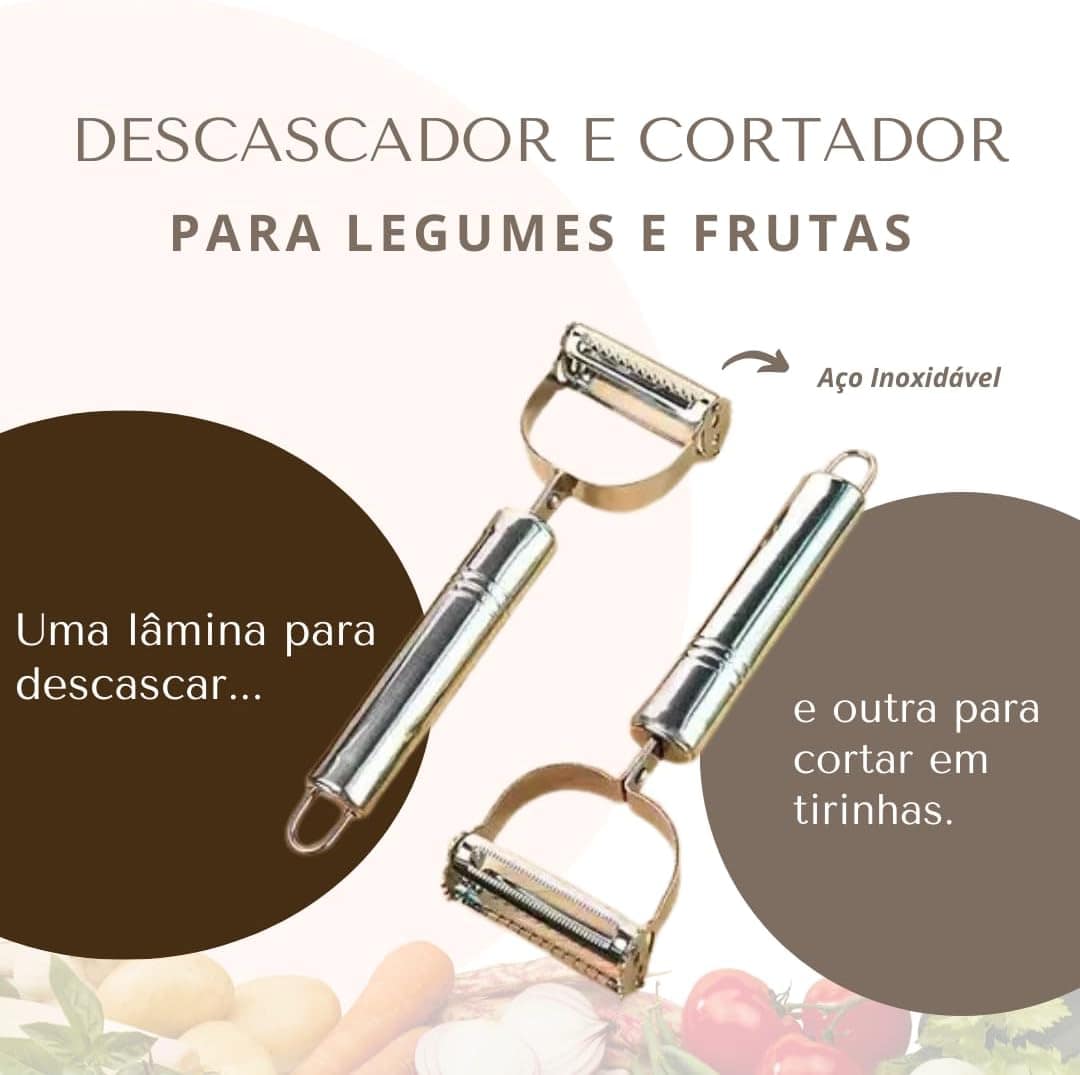 Descascador Cortador Ralador de Legumes e Frutas 2 Funções D... - Image 2