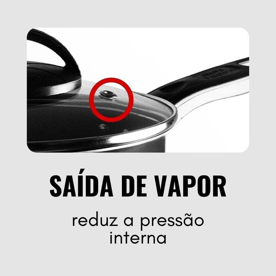 Conjunto de Panelas Antiaderente 9 Peças Amarelo com Tampa d... - Image 4