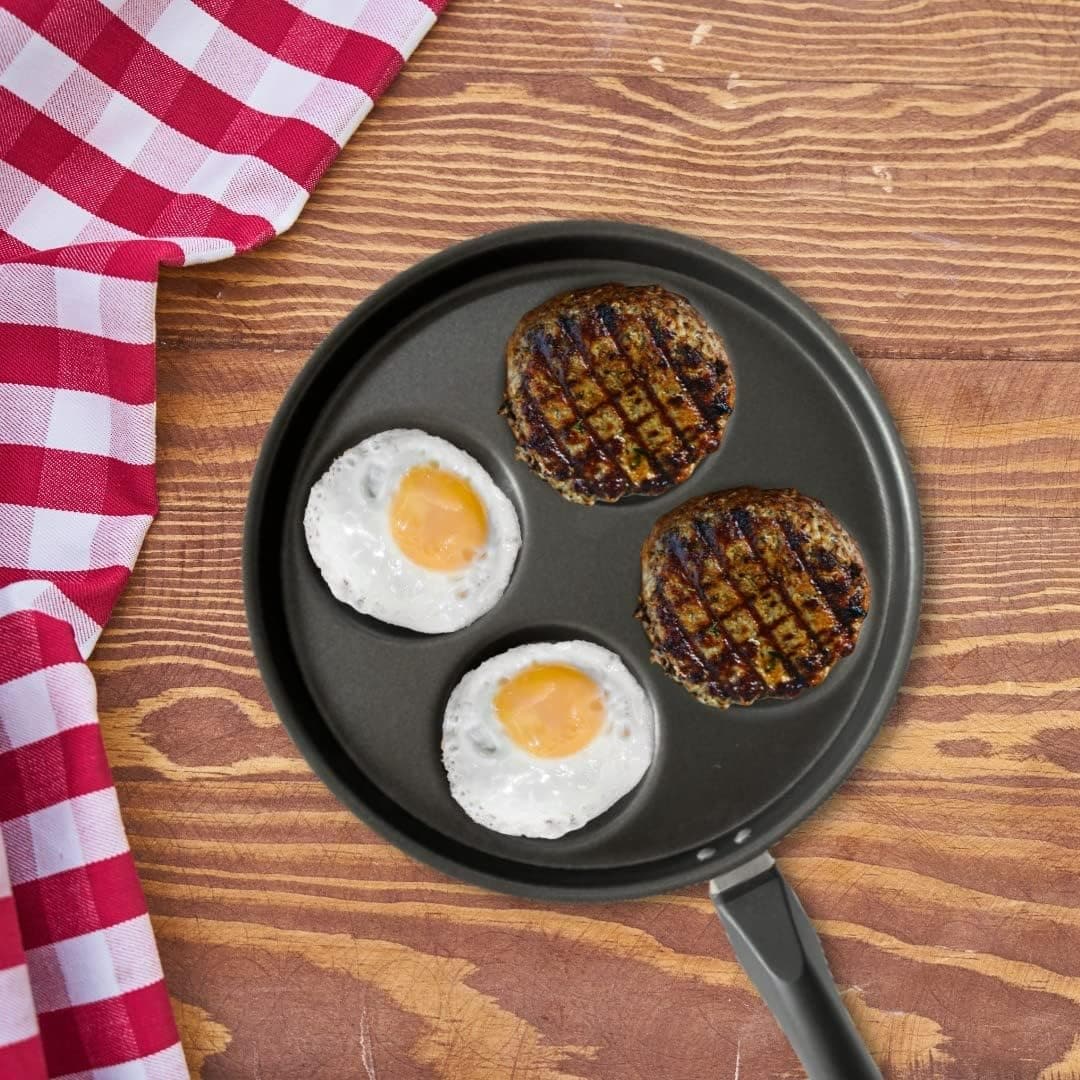 Frigideira Gourmet 4 Ovos 26cm Antiaderente Preta com Tampa ... - Image 8