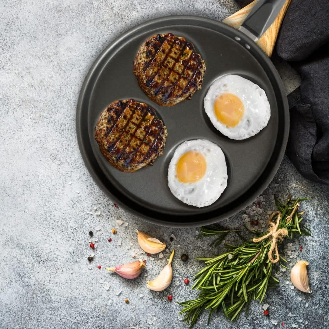 Frigideira Gourmet 4 Ovos 26cm Antiaderente Vermelha com Tam... - Image 8