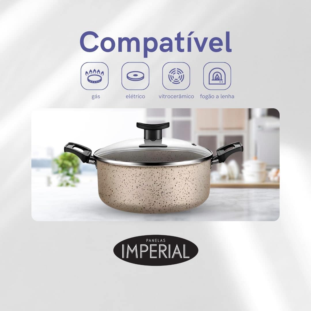 Panela Grande Robusta Teflon Antiaderente Tampa De Vidro N24... - Image 3