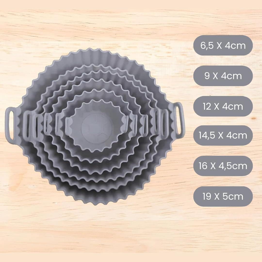 Kit 6 Formas de Silicone Reutilisáveis Redonda para Air Frye... | É bom mesmo? Descubra antes de comprar - Image 3