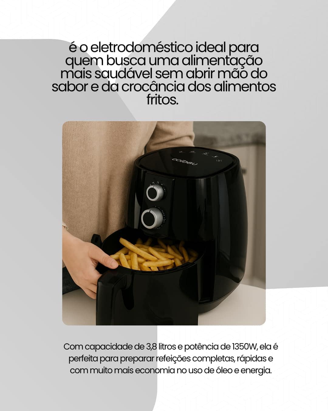 Air Fryer Fritadeira Elétrica Sem Óleo 3,8l 1350w 110v Preto | É bom mesmo? Descubra antes de comprar - Image 3