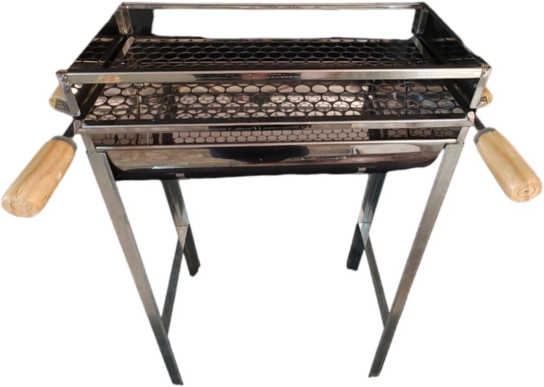 Churrasqueira Portátil 60x24 Em Inox Com Grelha E Pés Removí... - Image 2