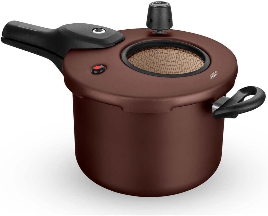 MTA PANELA DE PRESSAO COR CHOCOLATE COM VISOR DE VIDRO FECHA...