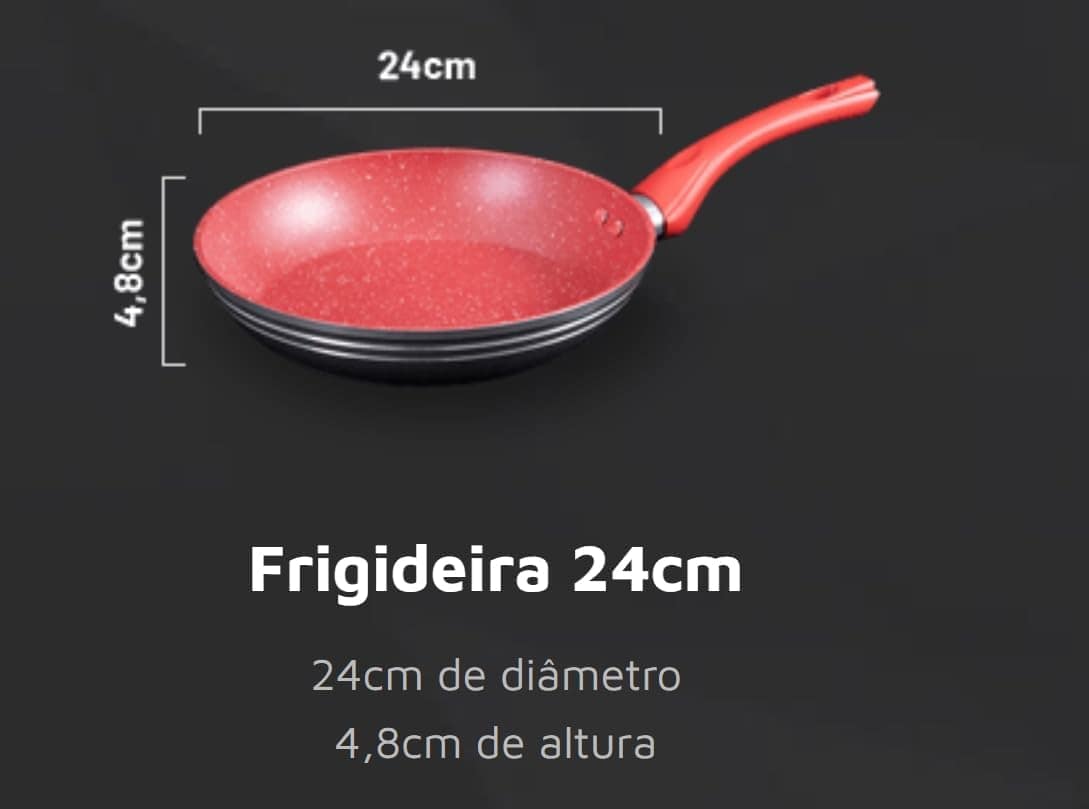 Frigideira Redsilver 24 Cm C/Tampa Todos Os Tipos De Fogões - Image 2