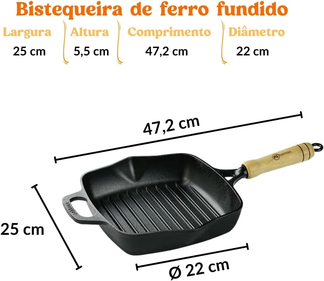 Bifeteira Alta Grelhada de Ferro Fundido - Santana - Image 2