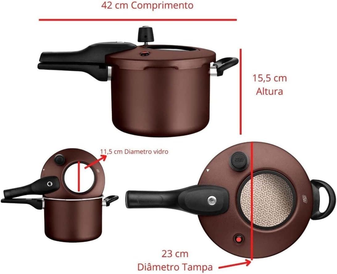 MTA PANELA DE PRESSAO COR CHOCOLATE COM VISOR DE VIDRO FECHA... - Image 7