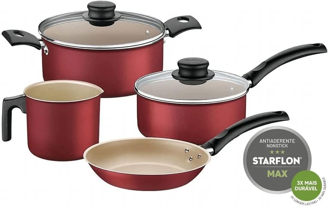 Jogo de Panelas Tramontina Turim em Alumínio com Revestiment...