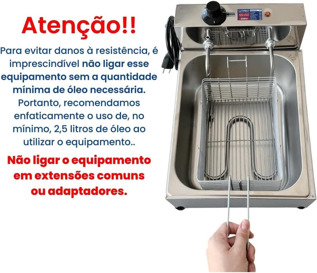 Fritadeira Industrial Elétrica Cuba 5l Inox Sem Frente | É bom mesmo? Descubra antes de comprar - Image 5