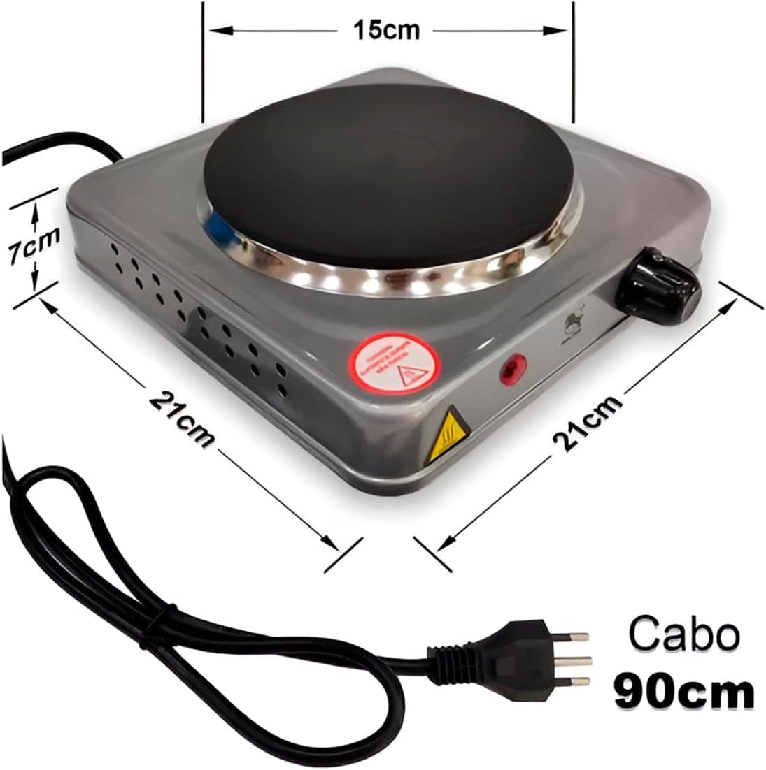 Cooktop Elétrico Portátil 1 Boca 1000W 127V – Compacto, Leve... - Image 3