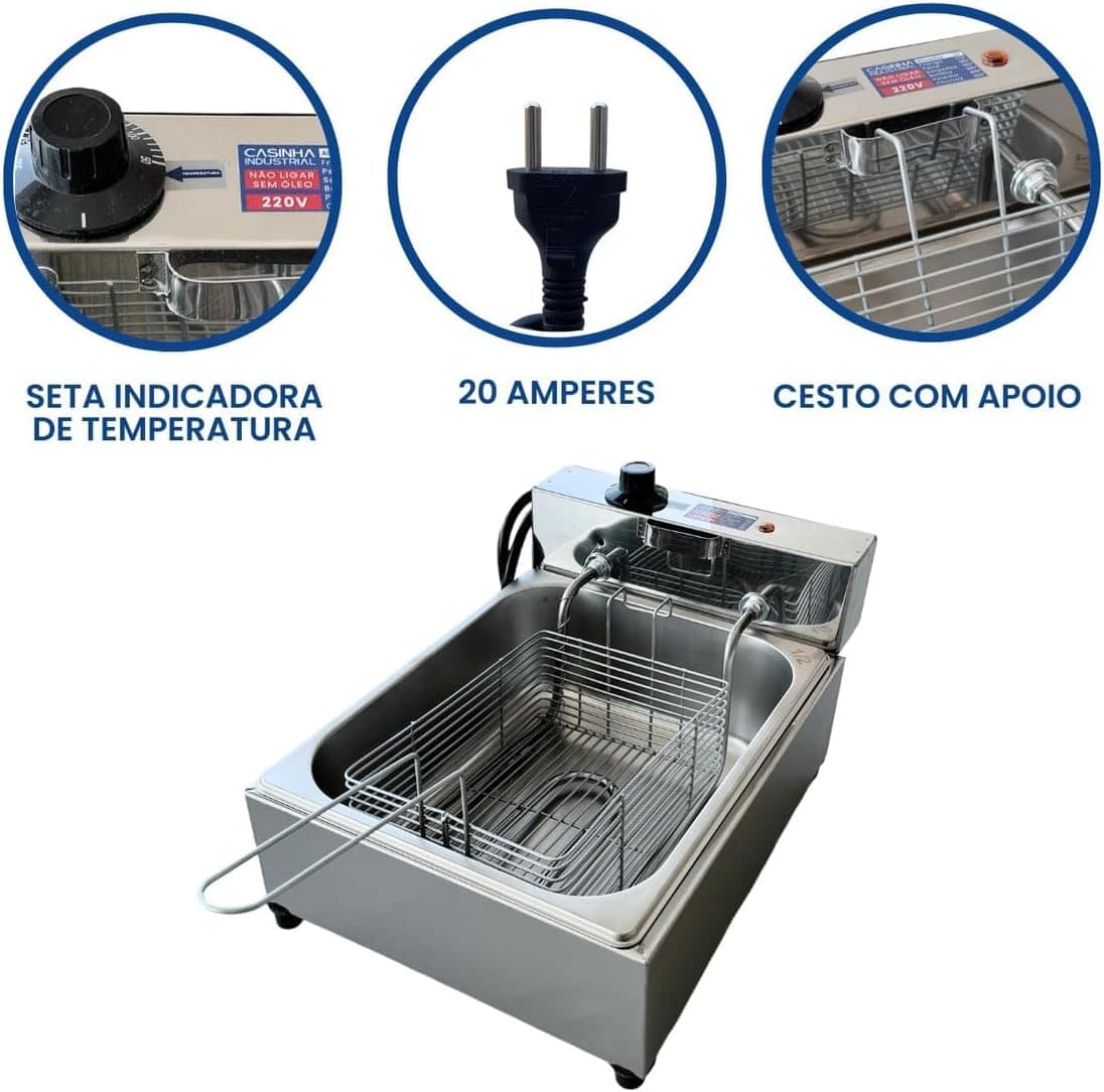 Fritadeira Industrial Elétrica Cuba 5l Inox Sem Frente | É bom mesmo? Descubra antes de comprar - Image 3