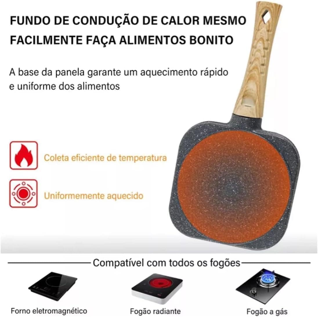 Frigideira 3 Em 1 Antiaderente Para Ovos, Hambúrgueres 33cm ... - Image 4