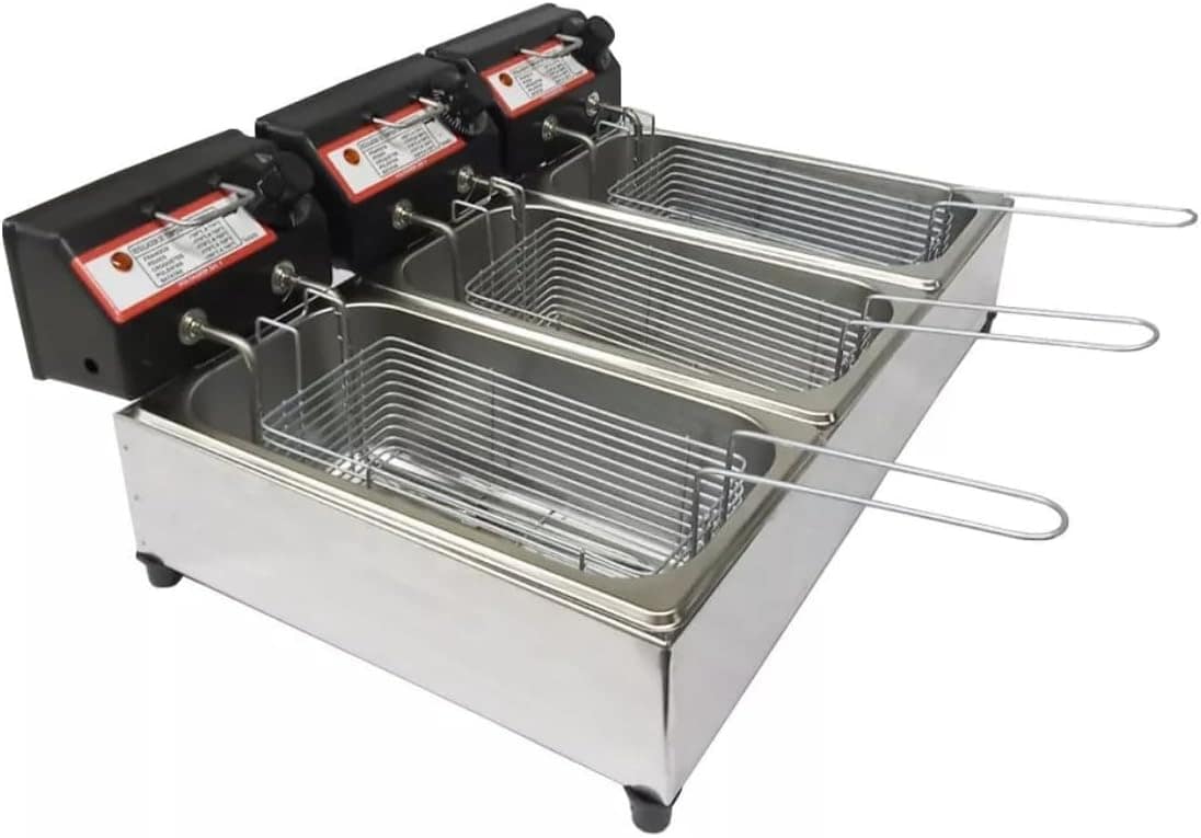 Fritadeira Elétrica com Óleo Industrial Tripla Cuba, Aço Ino... | É bom mesmo? Descubra antes de comprar - Image 6